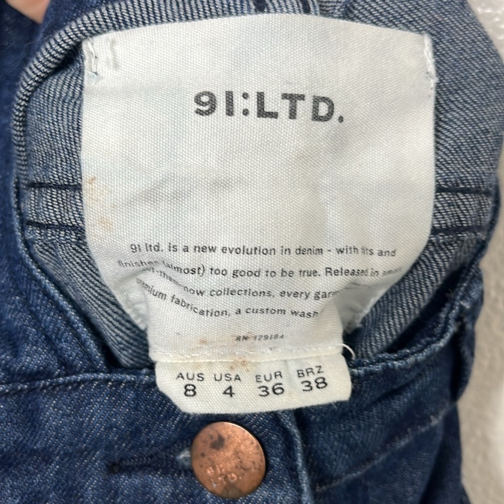 91: LTD Dark Denim V-Neck Overalls Women Size 4 BLEMISH - Picture 3 of 7